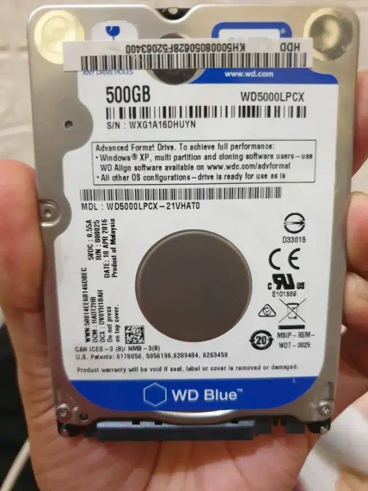 HDD WD BLUE 500GB ORI COPOTAN