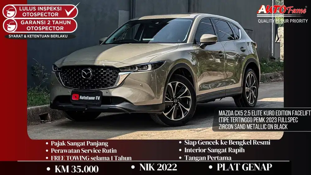Mazda CX5 2.5 Elite KURO EDITION Facelift (TIPE TERTINGGI) Pemk 2023 F