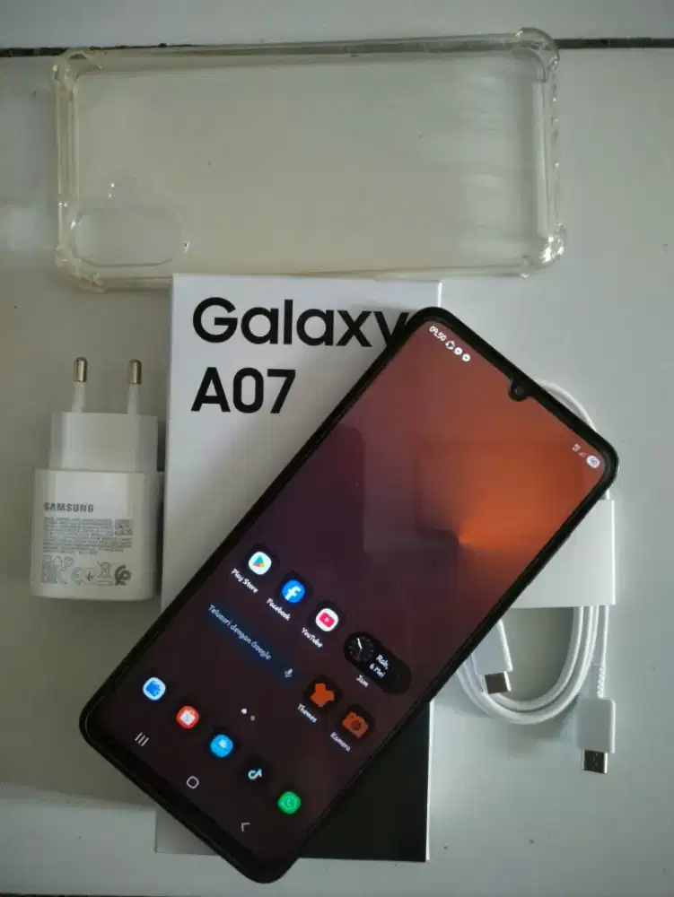 samsung a07 4G ram 6/128 fullset baru sebulan
