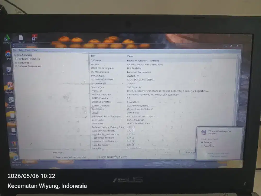 Jual laptop bekas ada minus sepaket