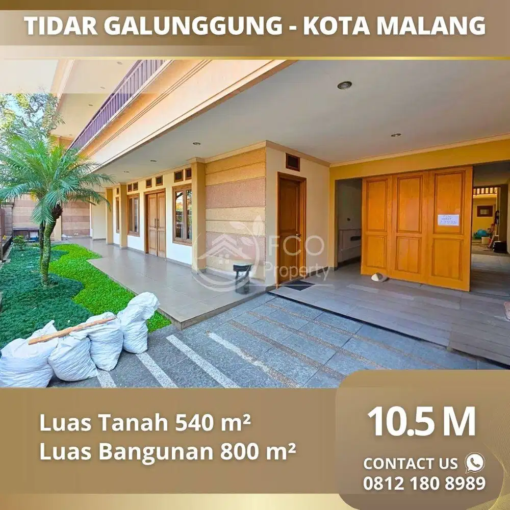 Rumah Area Tidar Dekat Galunggung Kota Malang