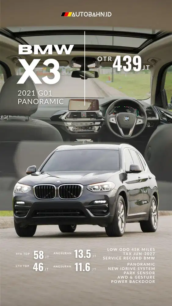 BMW X3 sDrive20i G01 2021 Panoramic