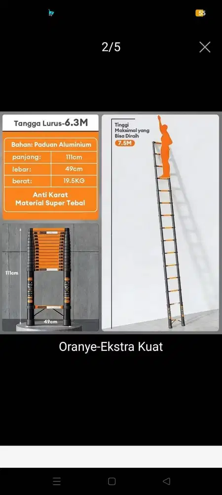 Tangga Teleskopik. Baru dipake sekali.