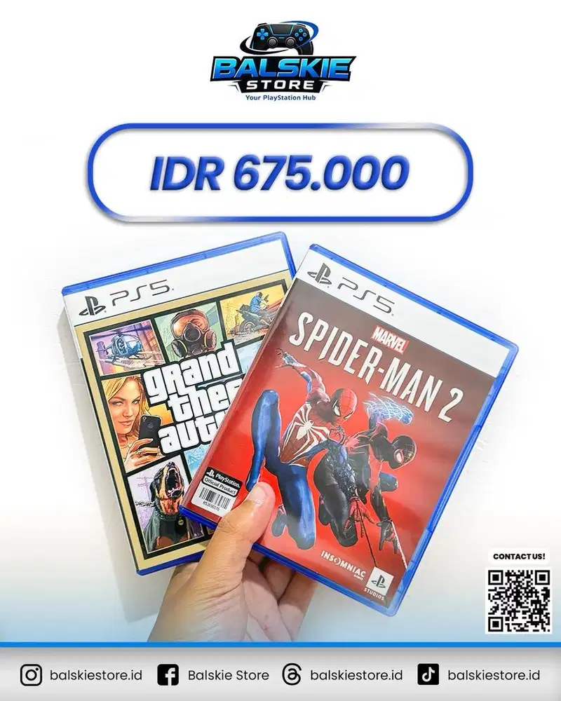 Kaset BD PS5 Marvel's Spiderman 2 & GTA V