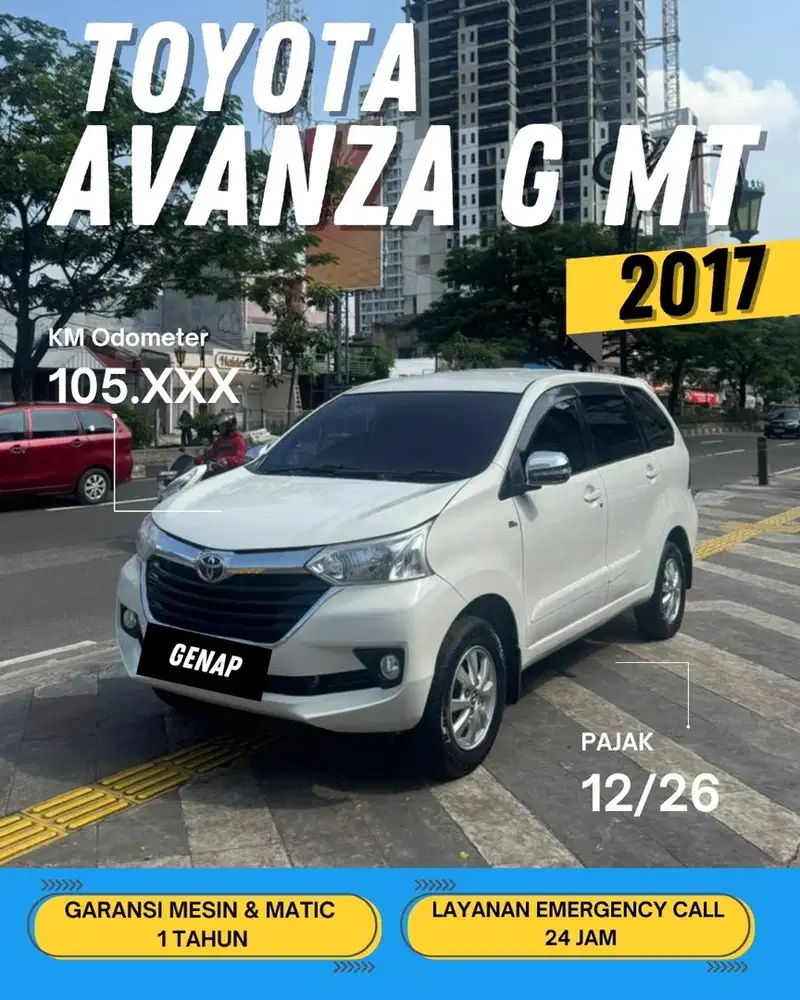 TOYOTA AVANZA 1.3 G MT MANUAL 2017 GENAP