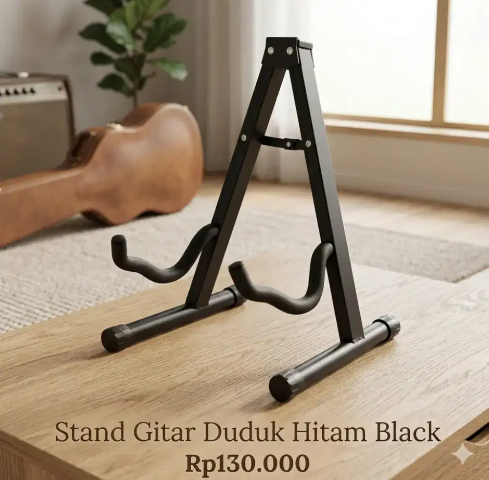 Stand Gitar Duduk Hitam Black
