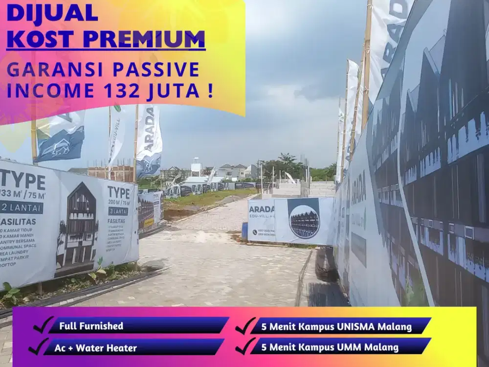 Kamar Mandi Dalam Semua 5 Menit Kampus UNISMA Malang Kost Dijual Row Jalan 6 Meter