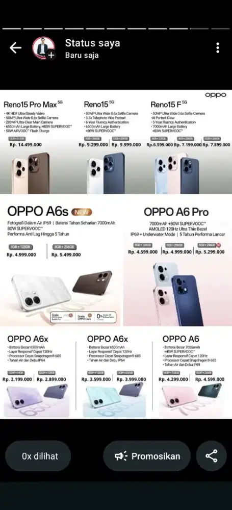 Kredit HP oppo tanpa dp
