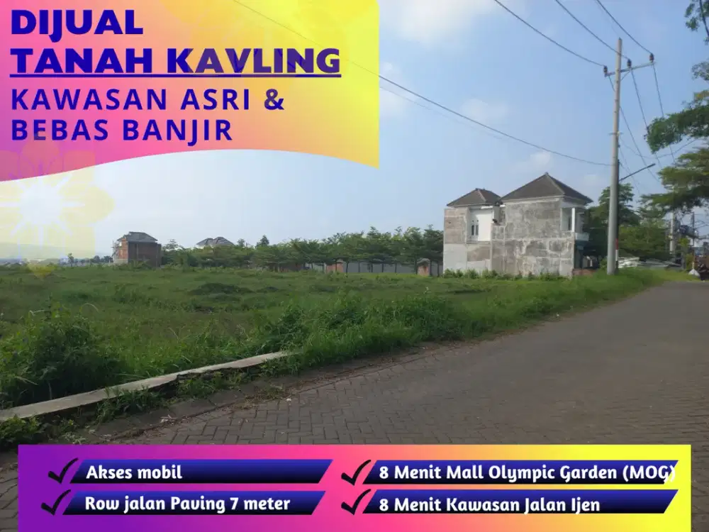 Kavling Dijual 5 Menit Kampus UNIKAMA Malang Cocok Bangun Rumah SHM