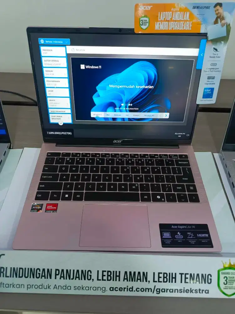 Kredit laptop Acer AL14-42P RYZEN 5 tanpa DP dan ADM