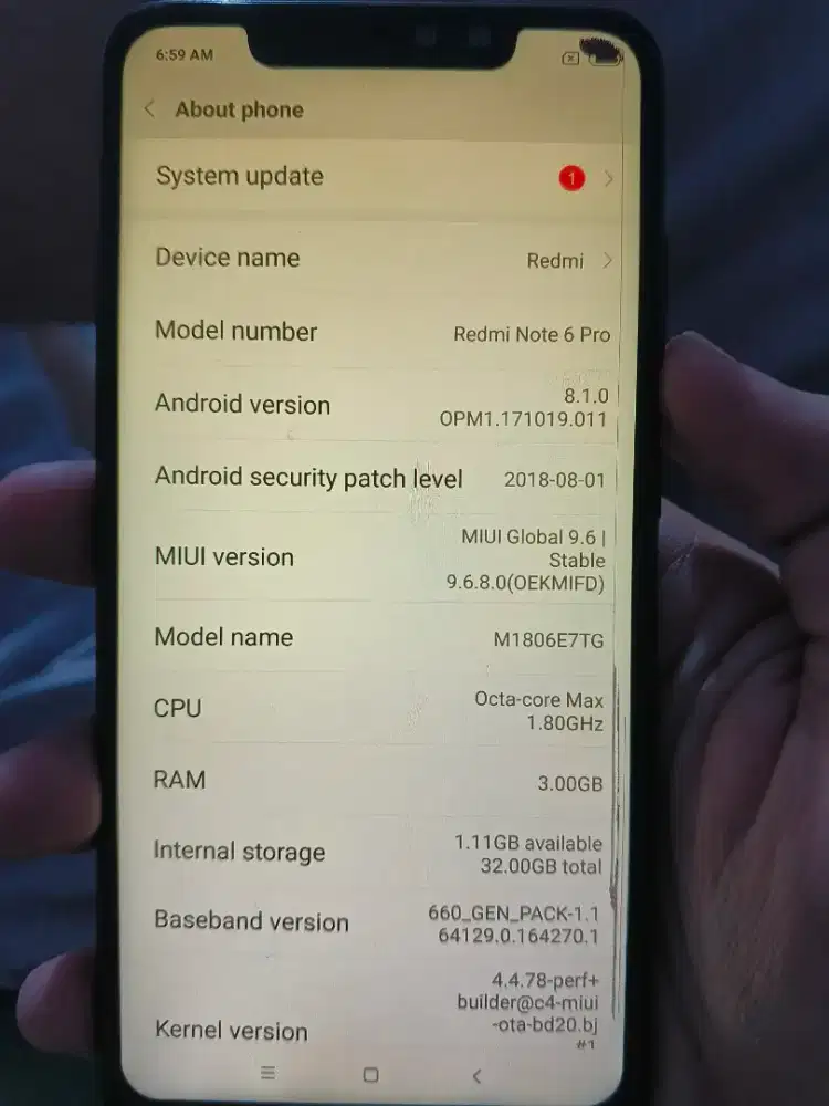 Xiaomi Redmi note 6 4/32