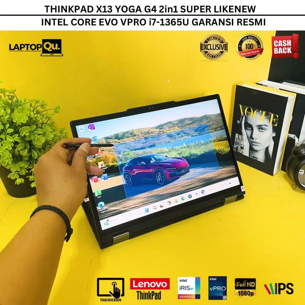THINKPAD X13 YOGA G4 2IN1 i7-1365U RAM 32GB/SSD 512GB/GARANSI RESMI