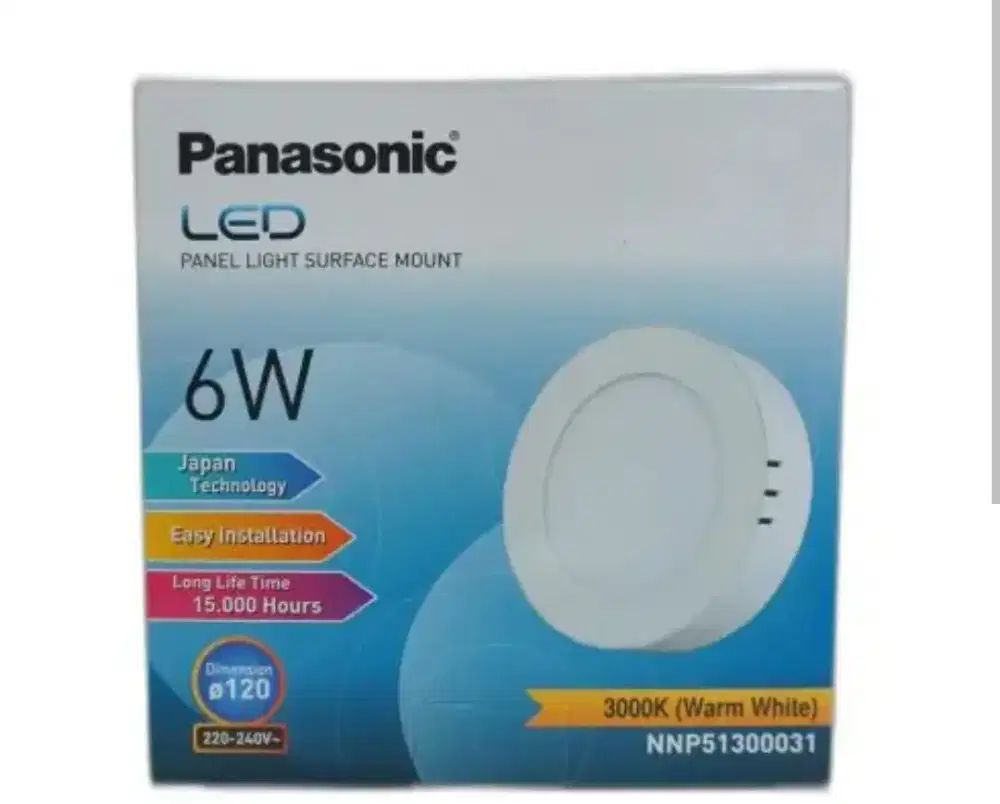 jual lampu outbow panasonic 6 watt warna warm white (kuning) baru