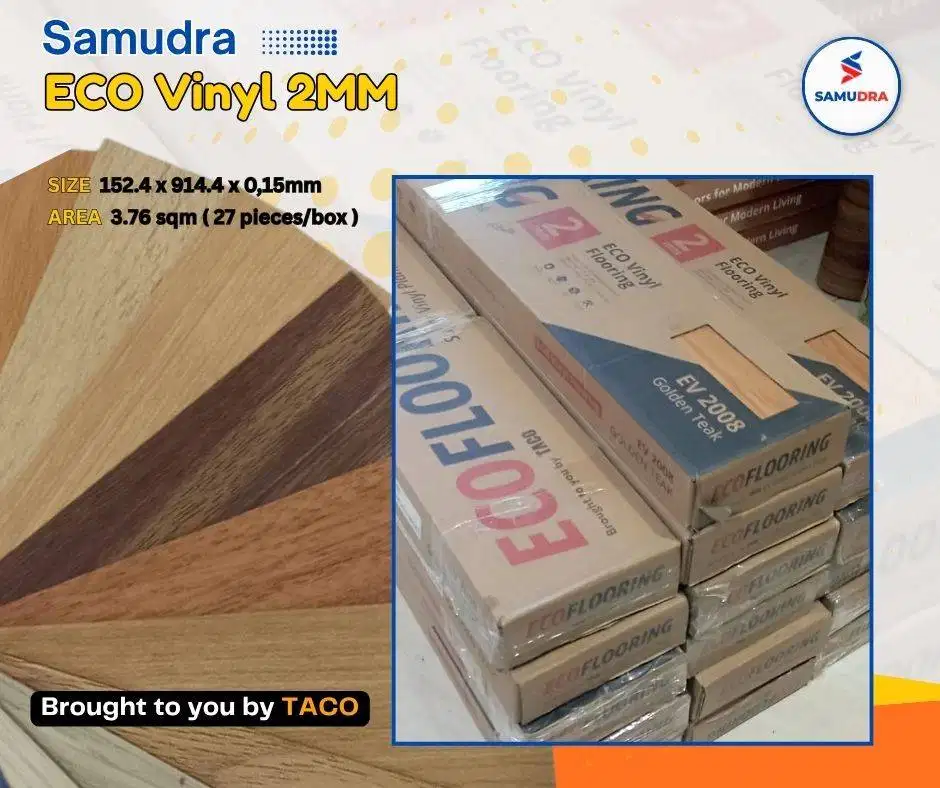 vinyl eco 2mm woodgrain untuk lantai ruangan