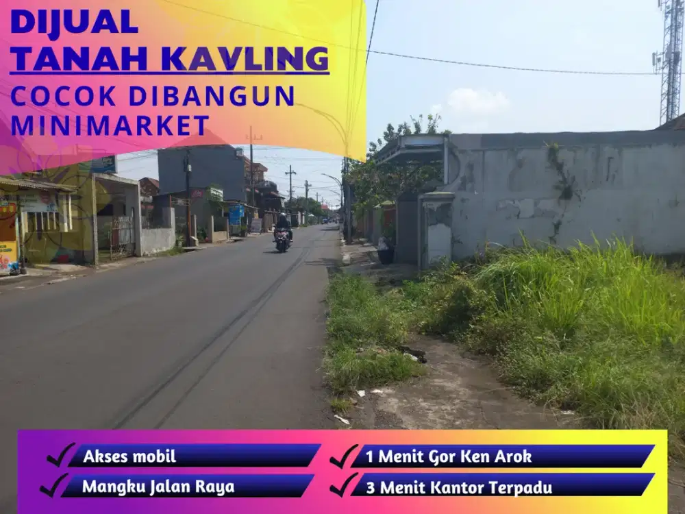 5 Menit Universitas Terbuka Malang Jual Tanah Cocok Bangun Minimarket Lebar Jalan 6 Meter