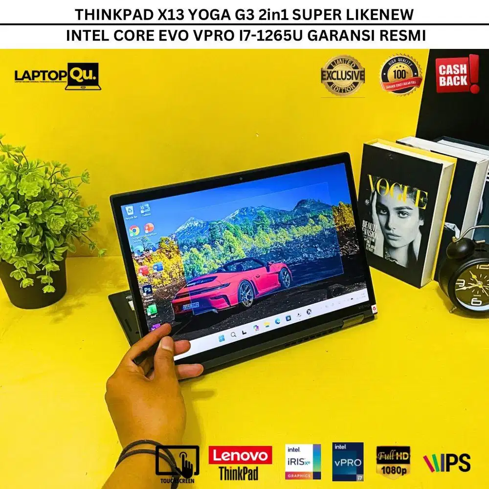 THINKPAD X13 YOGA G3 2IN1 i7-1265U RAM 32GB/SSD 512GB/GARANSI RESMI