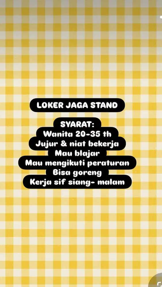 LOKER JAGA STAND