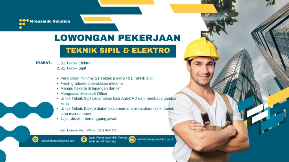 DIBUTUHKAN SEGERA – STAFF TEKNIK