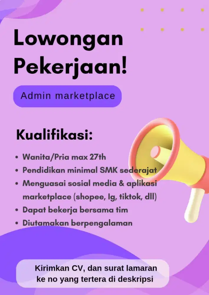 Dibutuhkan Segera!!