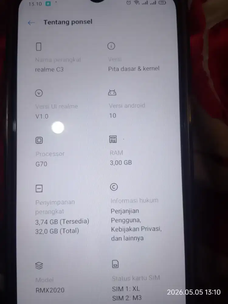 Hp Realme C3 Ram 3/64