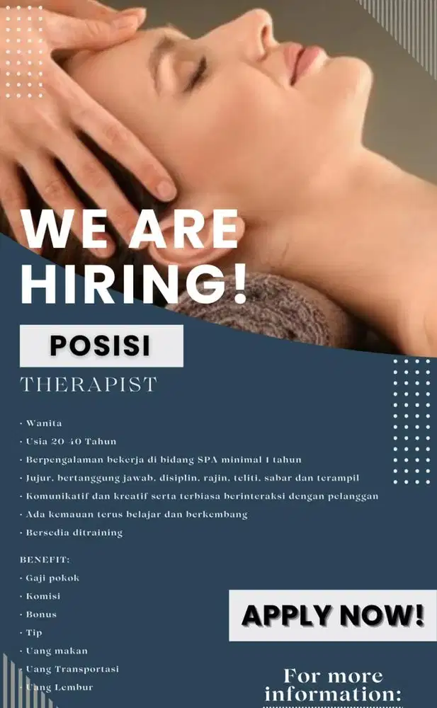 Dibutuhkan secepat nya therapis wanita