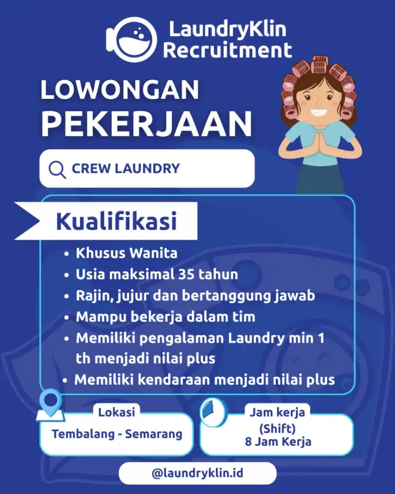 LOKER KARYAWAN LAUNDRY TEMBALANG