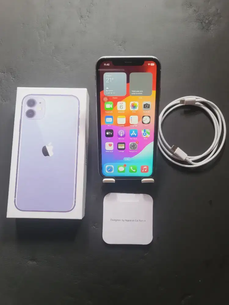 Iphone 11 128gb purple inter all operator fullset mulus