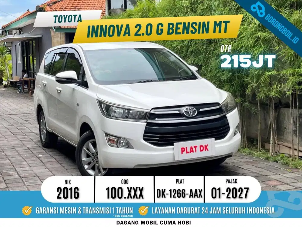 TOYOTA KIJANG INNOVA REBORN G 2.0  MT 2016 (