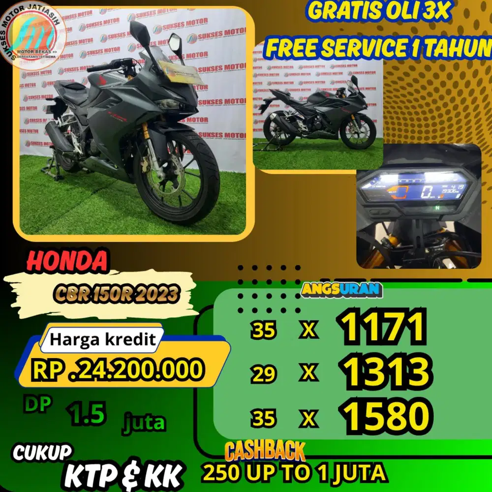 HONDA CBR 150R 2023 ANGSURAN TERMURAH SYRT KTP&KK(SUKSESMOTOR)