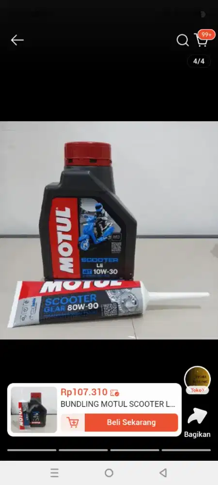 Oli motul scooter Le 10w30 800ml + oli gear motul 80w90 120 ml
