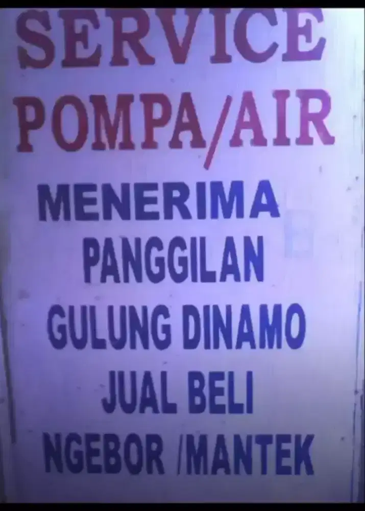 Kuras toren dan servis pompa air