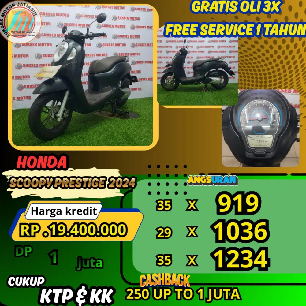 HONDA SCOOPY PRESTIGE 2024 ANGSURAN TERMURAH SYRT KTP&KK(SUKSESMOTOR)