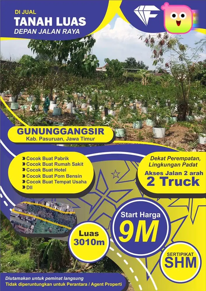 Dijual Tanah Lokasi Padat Akses Truk Mobil