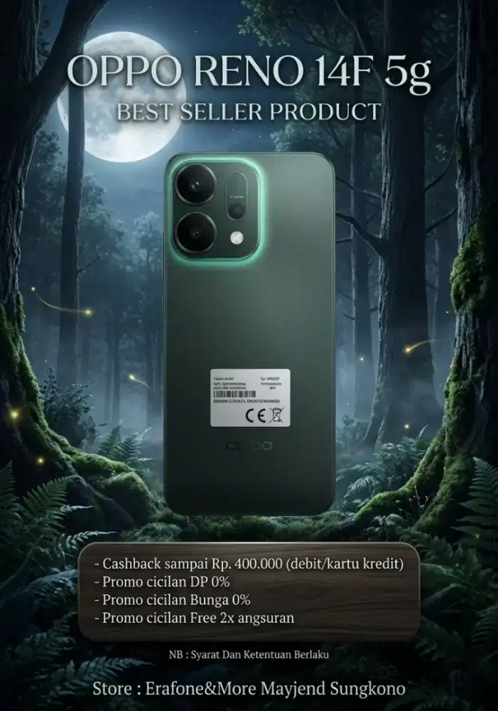 OPPO RENO 14F 24/256 5G, PROMO POTONGAN HARGA