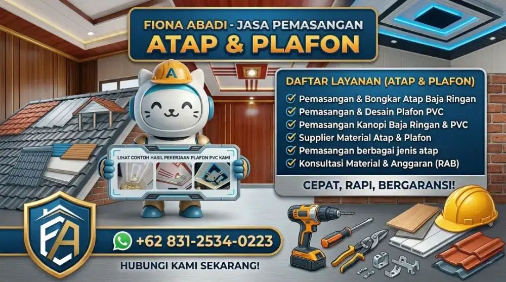 Jasa Pasang Plafon PVC & Baja Ringan Bali
