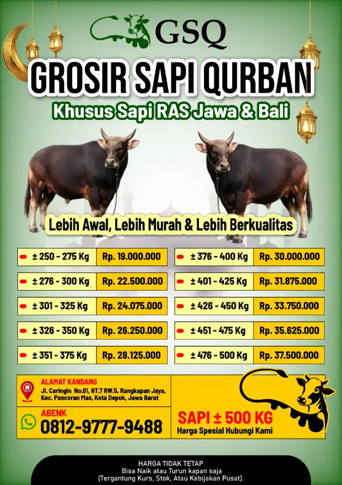 Sapi kurban depok
