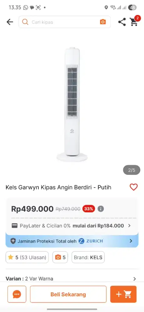KELS GARWYN TOWER FAN AC WHITE