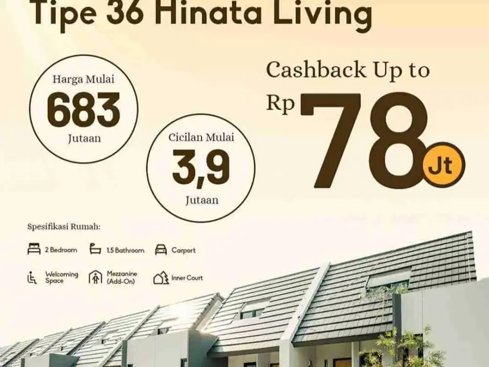 Rumah KPR Cluster Hinataliving Taman kopo indah rahayu jawa barat