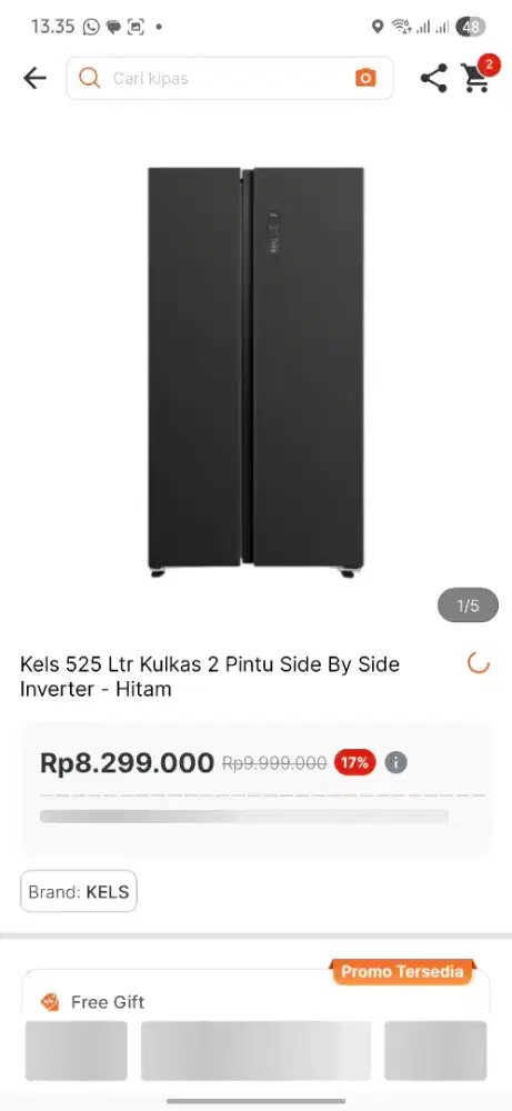 KELS SBS REFRIGERATOR INVERTER 525L