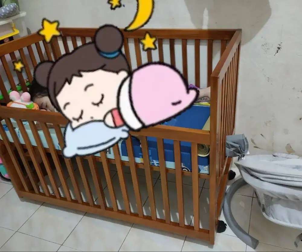 PRELOVED BOX BAYI / TEMPAT TIDUR BAYI/ TEMPAT TIDUR ANAK KAYU