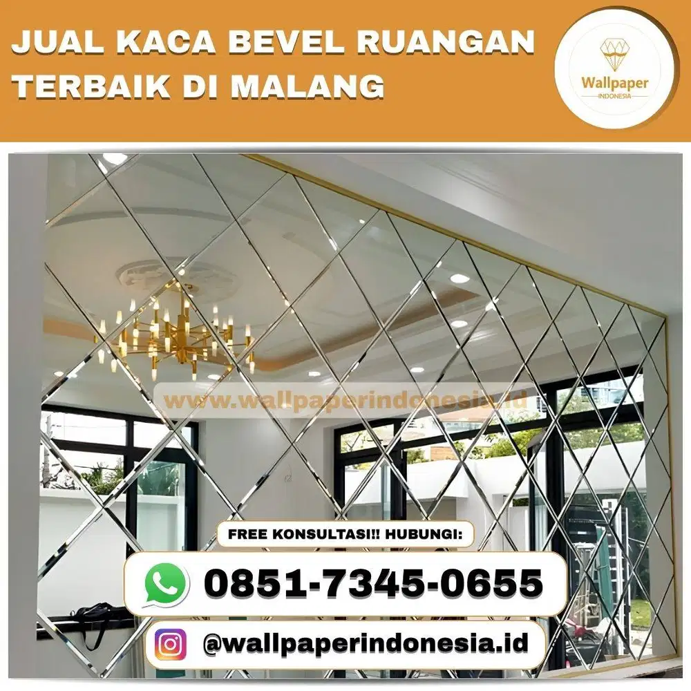 JUAL KACA BEVEL RUANGAN TERBAIK DI MALANG