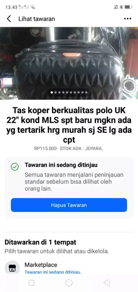 Tas koper berkualitas polo UK 22 kond MLS spt baru hrg murah sj cpt
