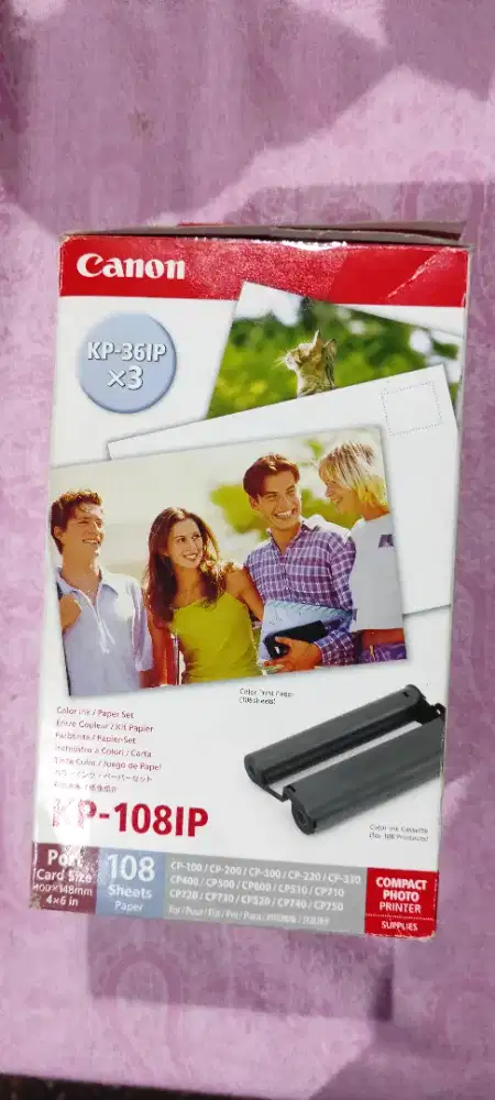 Canon KP-108IP Kertas + Tinta Printer Foto Selphy (Sudah Dibuka)