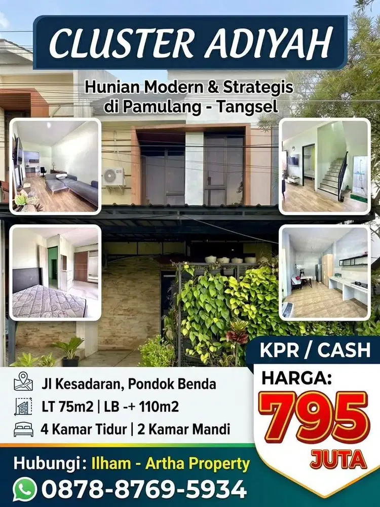 Dijual Cepat Rumah 2 Lantai Harga Dibawah Pasaran Pamulang