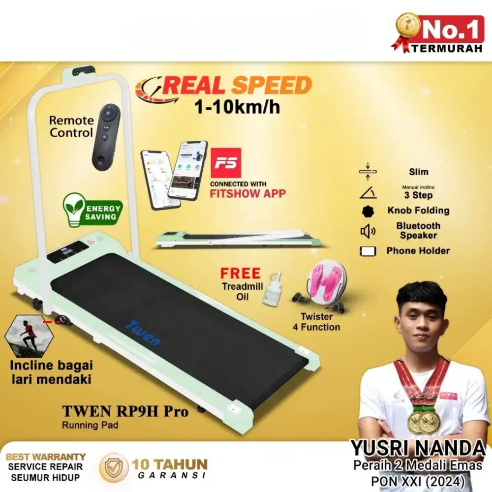 Treadmill TWEN RPH9 PRO Green mint