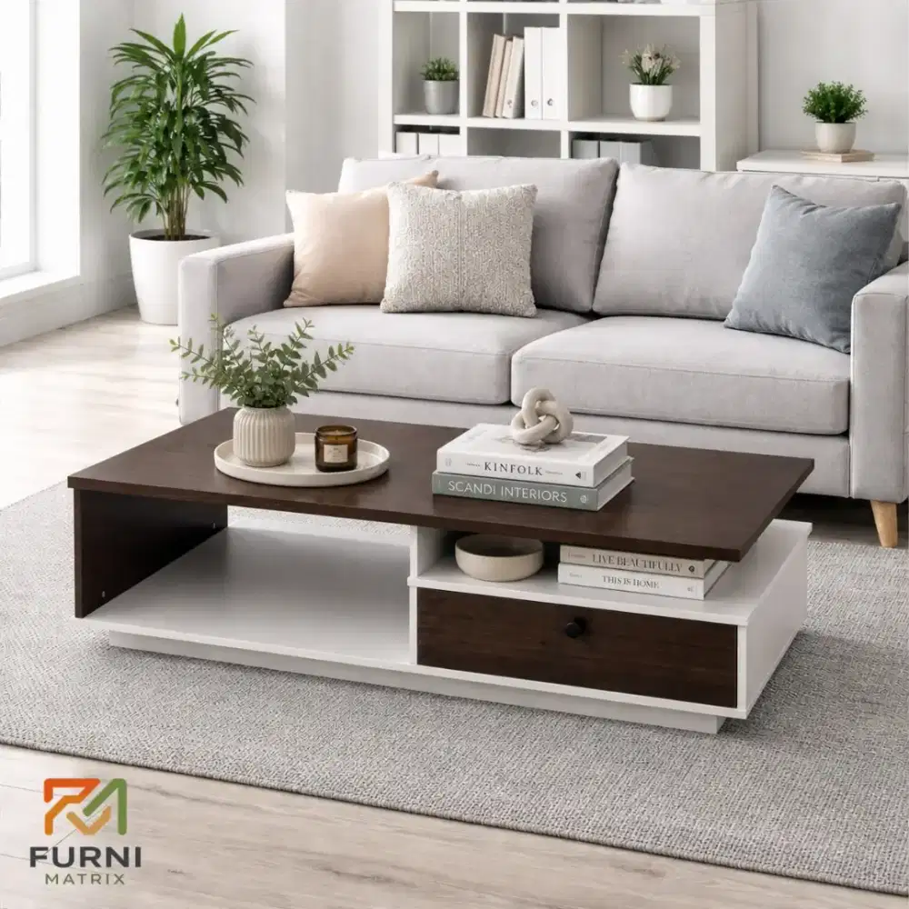 Meja tamu aesthetic / meja tv serbaguna / meja kopi modern