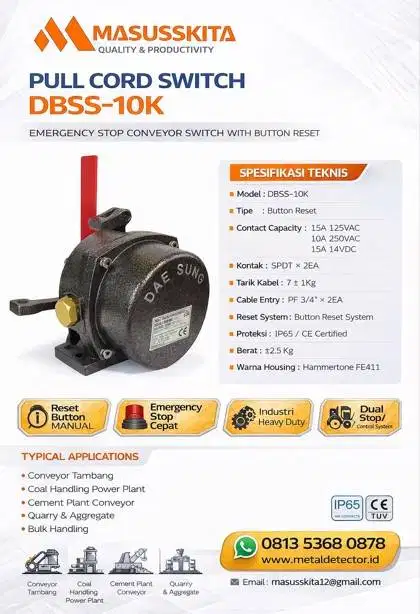 DBSS-10K Pull Cord Switch – Emergency Conveyor Safety