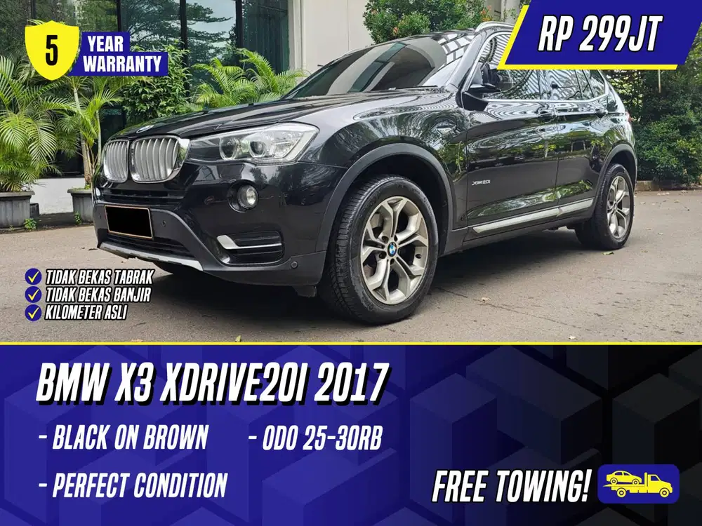 BMW X3 xDrive20i 2017 Black on Brown Hitam xDrive X 3