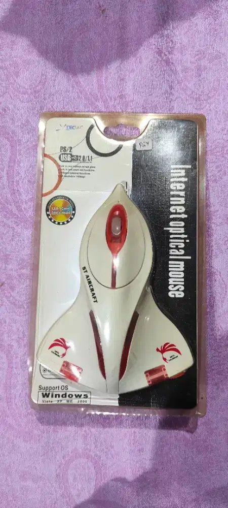 MOUSE UNIK BENTUK PESAWAT – RARE! Optical USB/PS2, Murah!