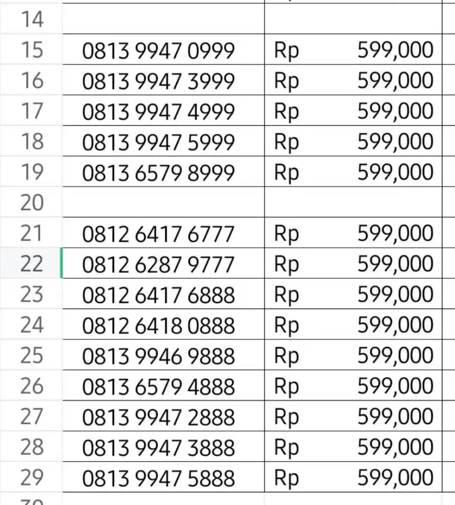 Nomot cantik telkomsel